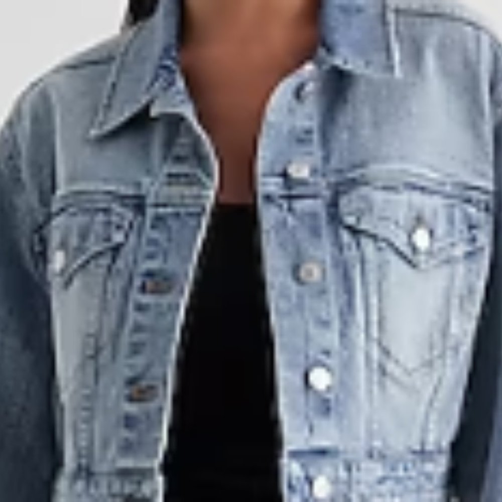 Wide Sleeve Cropped Denim Jacket